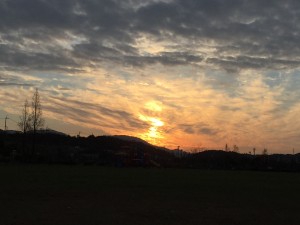 三重県営サンアリーナ近くの公園のサンセット